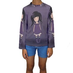 Dolly Girl In Purple Kids  Long Sleeve Swimwear by Valentinaart