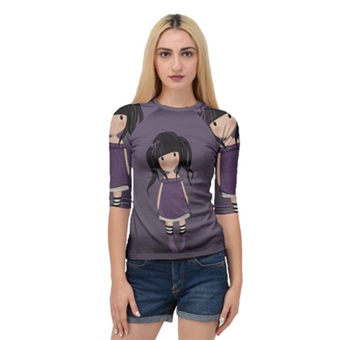 Dolly Girl In Purple Quarter Sleeve Raglan Tee by Valentinaart