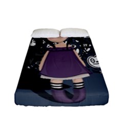 Dolly Girl In Purple Fitted Sheet (full/ Double Size) by Valentinaart