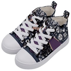 Dolly Girl In Purple Kid s Mid-top Canvas Sneakers by Valentinaart