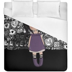 Dolly Girl In Purple Duvet Cover (king Size) by Valentinaart