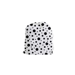 Black On White Polka Dot Pattern Drawstring Pouches (xs)  by LoolyElzayat