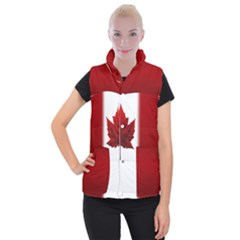Canada Flag Jackets Women s Button Up Puffer Vest by CanadaSouvenirs