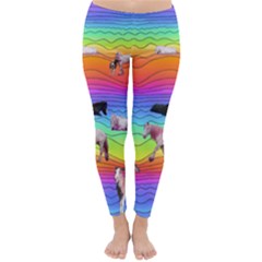 Horses In Rainbow Classic Winter Leggings