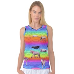 Horses In Rainbow Women s Basketball Tank Top by CosmicEsoteric