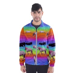 Horses In Rainbow Wind Breaker (men) by CosmicEsoteric