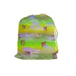 Cows and Clouds in the Green Fields Drawstring Pouches (Large) 