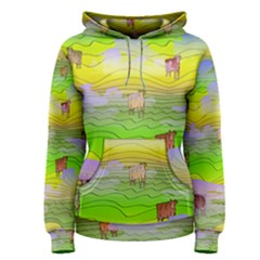 Cows And Clouds In The Green Fields Women s Pullover Hoodie by CosmicEsoteric