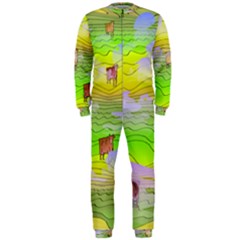 Cows And Clouds In The Green Fields Onepiece Jumpsuit (men)  by CosmicEsoteric