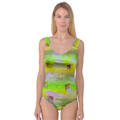 Cows And Clouds In The Green Fields Princess Tank Leotard  by CosmicEsoteric