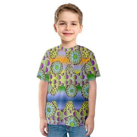 Amoeba Flowers Kids  Sport Mesh Tee by CosmicEsoteric