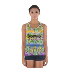 Amoeba Flowers Sport Tank Top  by CosmicEsoteric