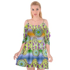 Amoeba Flowers Cutout Spaghetti Strap Chiffon Dress