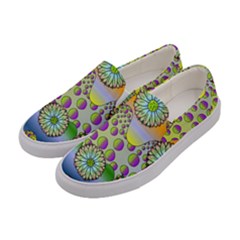 Amoeba Flowers Women s Canvas Slip Ons by CosmicEsoteric