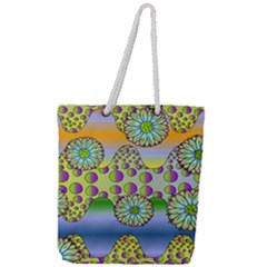 Amoeba Flowers Full Print Rope Handle Tote (large) by CosmicEsoteric