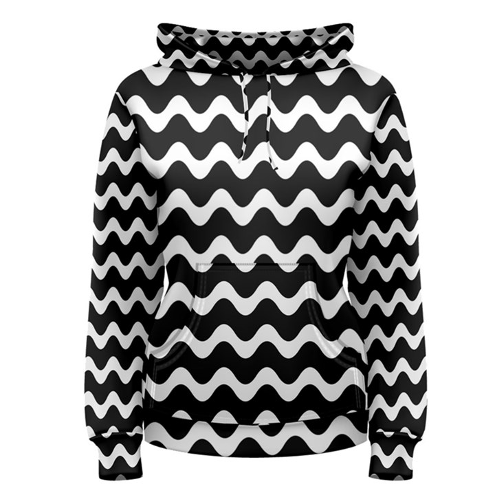 Wave Pattern Wavy Halftone Women s Pullover Hoodie