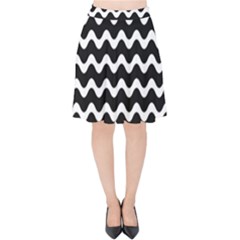 Wave Pattern Wavy Halftone Velvet High Waist Skirt