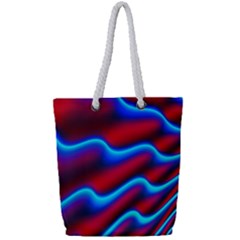 Wave Pattern Background Curve Full Print Rope Handle Tote (small)