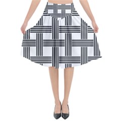 Seamless Stripe Pattern Lines Flared Midi Skirt