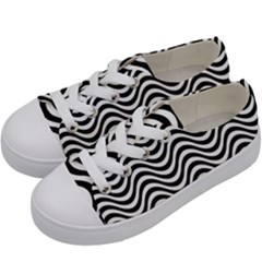 Wave Pattern Wavy Water Seamless Kids  Low Top Canvas Sneakers by Celenk