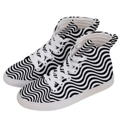 Wave Pattern Wavy Water Seamless Women s Hi-top Skate Sneakers by Celenk