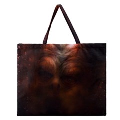 Monster Demon Devil Scary Horror Zipper Large Tote Bag