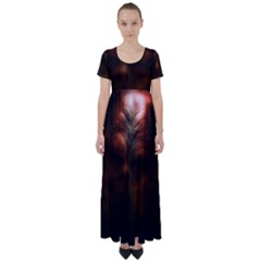 Monster Demon Devil Scary Horror High Waist Short Sleeve Maxi Dress