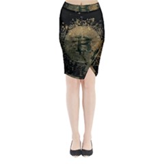 Bitcoin Cryptocurrency Blockchain Midi Wrap Pencil Skirt by Celenk