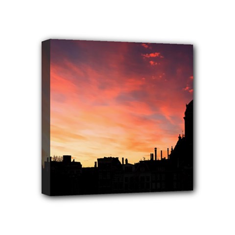 Sunset Silhouette Sun Sky Evening Mini Canvas 4  X 4  by Celenk