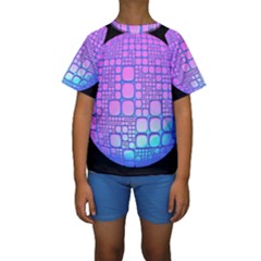 Sphere 3d Futuristic Geometric Kids  Short Sleeve Swimwear