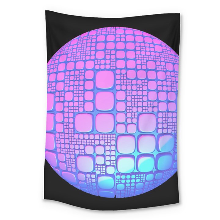 Sphere 3d Futuristic Geometric Large Tapestry