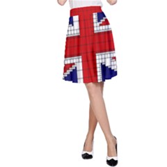 Union Jack Flag Uk Patriotic A-Line Skirt