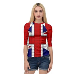 Union Jack Flag Uk Patriotic Quarter Sleeve Raglan Tee