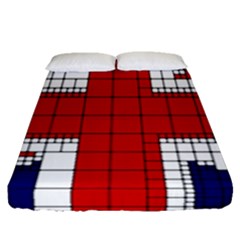Union Jack Flag Uk Patriotic Fitted Sheet (Queen Size)
