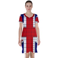 Union Jack Flag Uk Patriotic Short Sleeve Nightdress