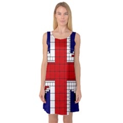 Union Jack Flag Uk Patriotic Sleeveless Satin Nightdress