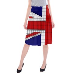 Union Jack Flag Uk Patriotic Midi Beach Skirt