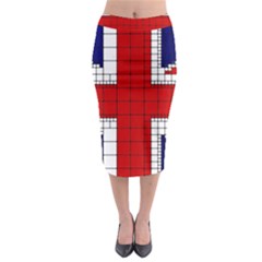 Union Jack Flag Uk Patriotic Midi Pencil Skirt