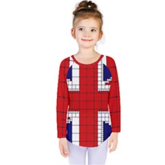 Union Jack Flag Uk Patriotic Kids  Long Sleeve Tee