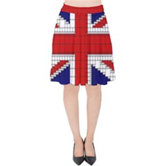 Union Jack Flag Uk Patriotic Velvet High Waist Skirt