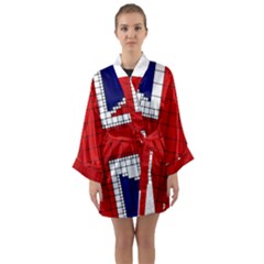 Union Jack Flag Uk Patriotic Long Sleeve Kimono Robe