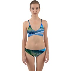 Mountain Water Landscape Nature Wrap Around Bikini Set by Celenk