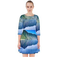 Mountain Water Landscape Nature Smock Dress by Celenk