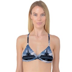 Eiffel Tower France Landmark Reversible Tri Bikini Top by Celenk