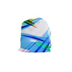 Lines Vibrations Wave Pattern Drawstring Pouches (small)  by Celenk