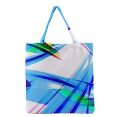 Lines Vibrations Wave Pattern Grocery Tote Bag