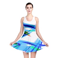 Lines Vibrations Wave Pattern Reversible Skater Dress