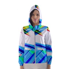 Lines Vibrations Wave Pattern Hooded Wind Breaker (Women)