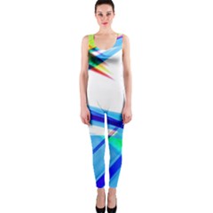 Lines Vibrations Wave Pattern OnePiece Catsuit