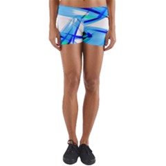 Lines Vibrations Wave Pattern Yoga Shorts